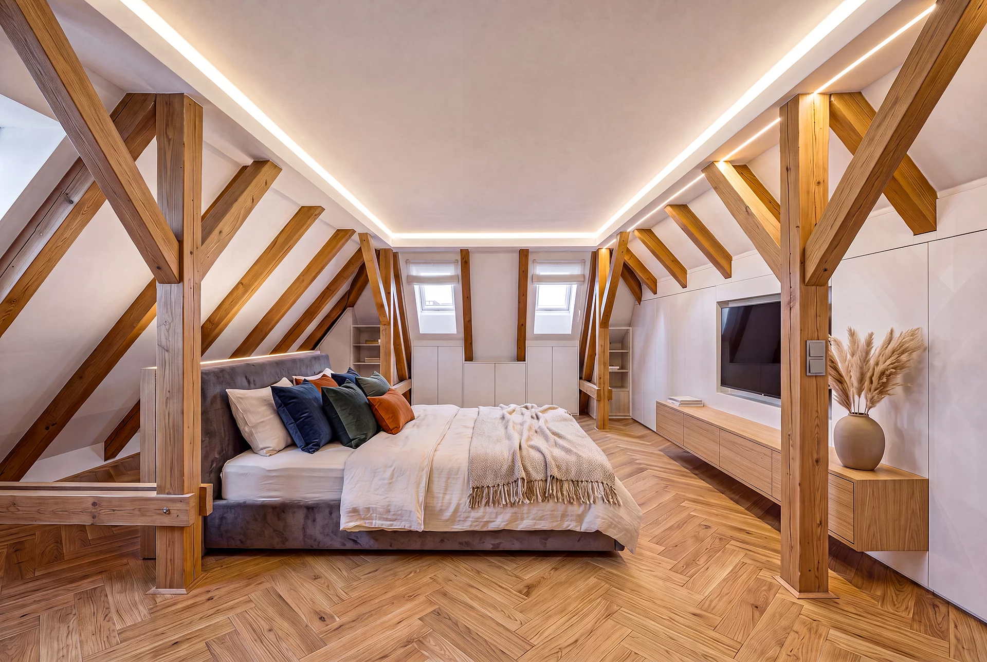 Staged top floor
