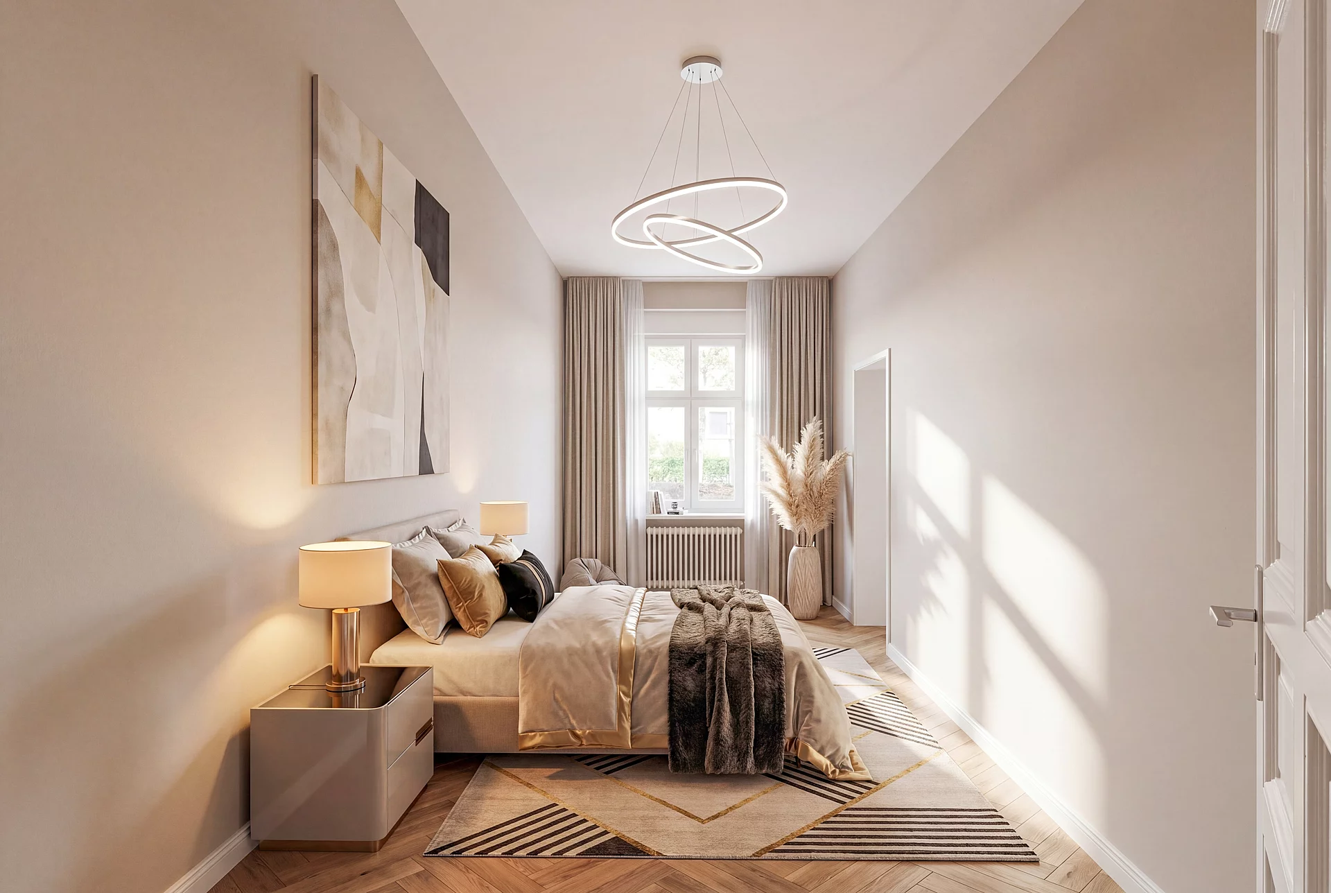 Schlafzimmer 1 virtuell gestagt