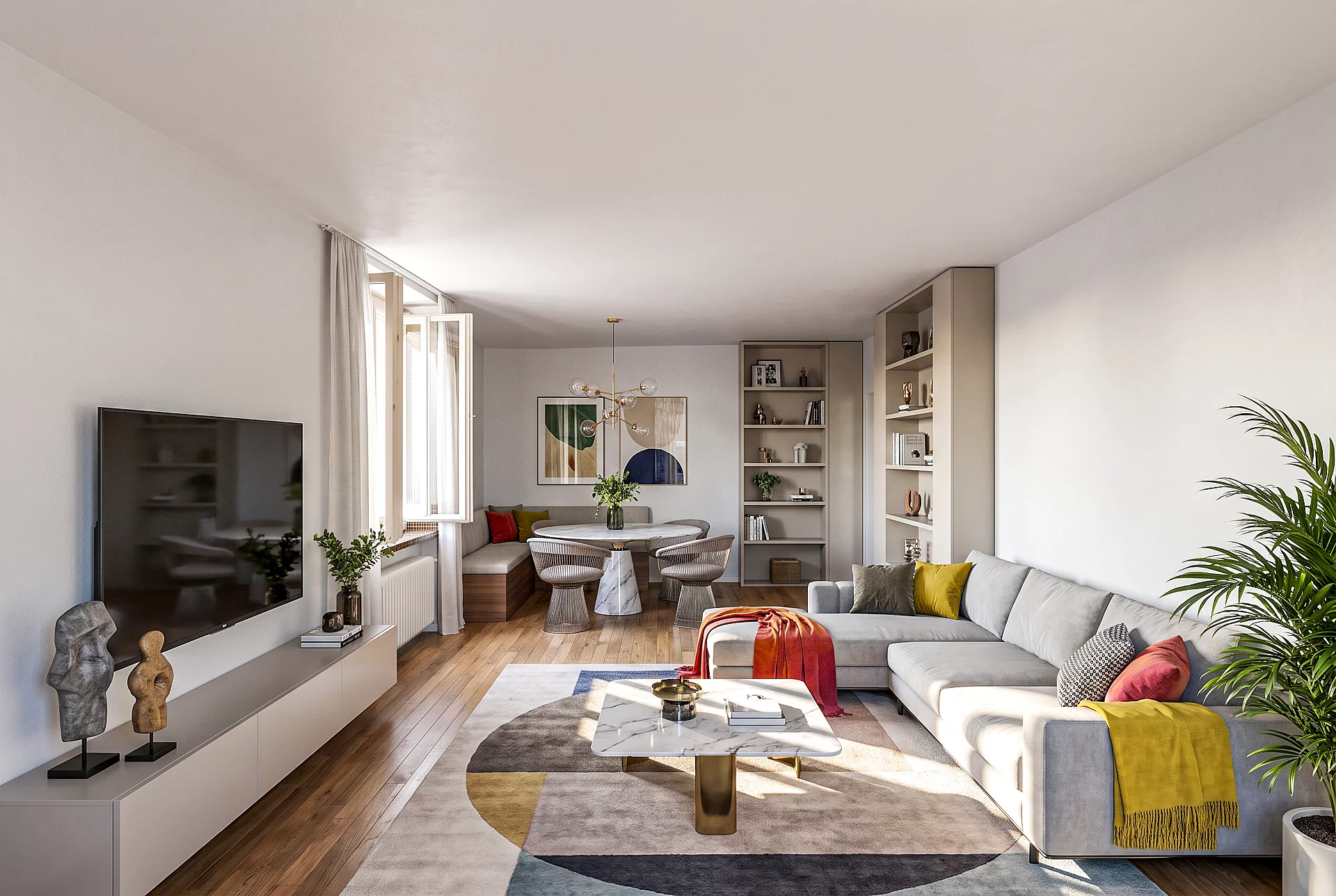 Wohnzimmer staged