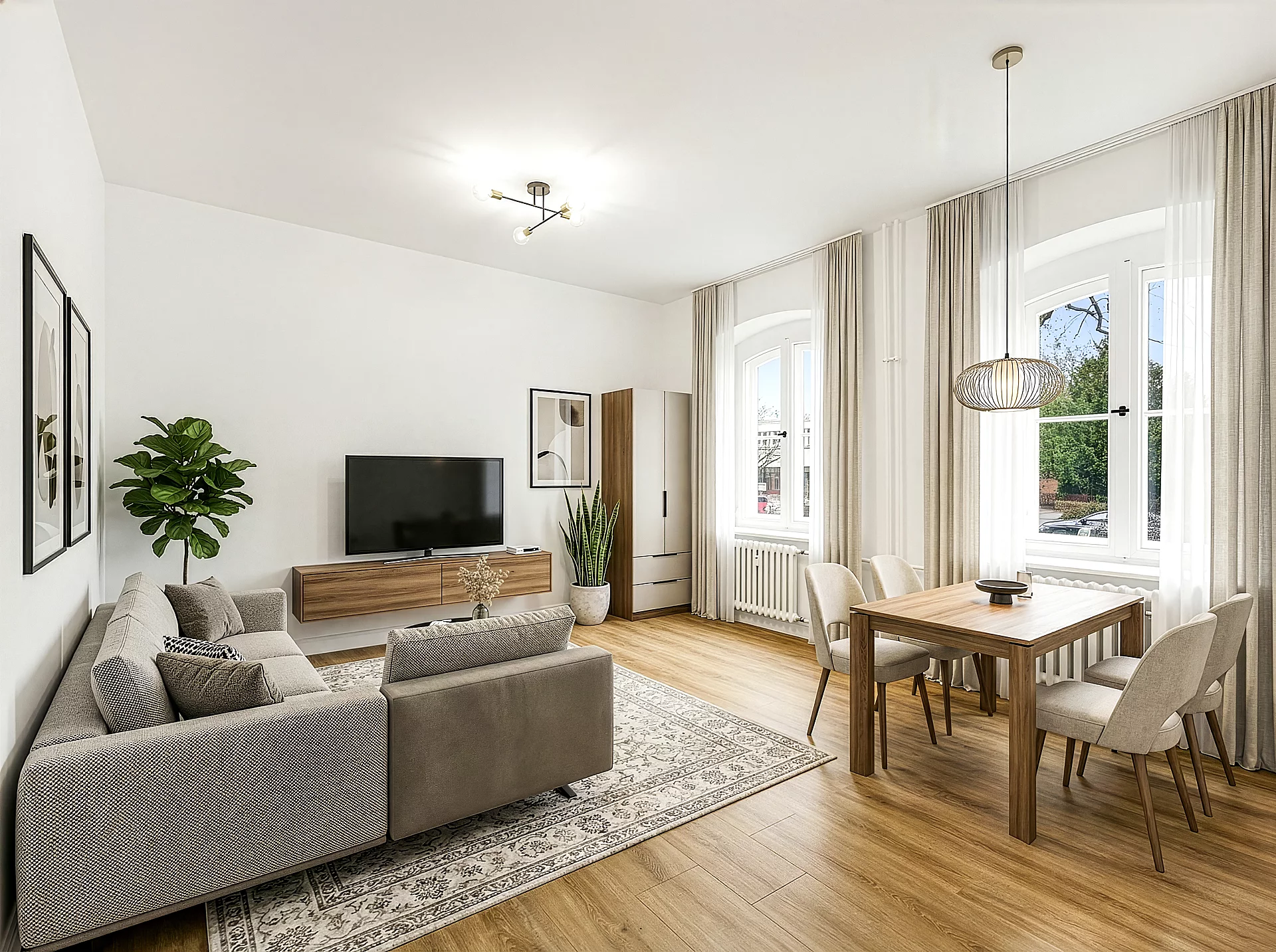 Wohnzimmer – virtuell möbliert