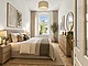 Schlafzimmer gestagt