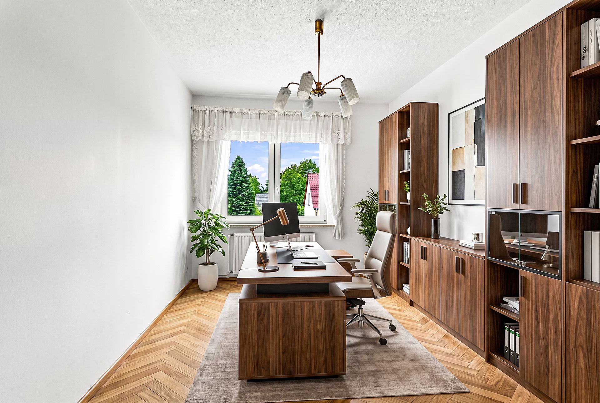 Staged office room