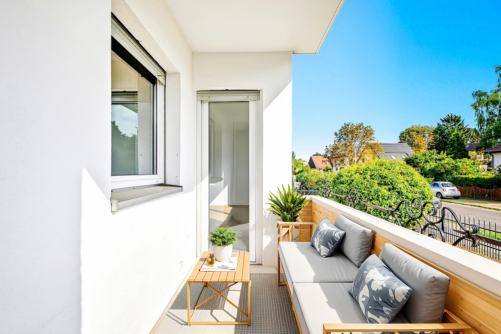 Virtuell möbliert: Balkon