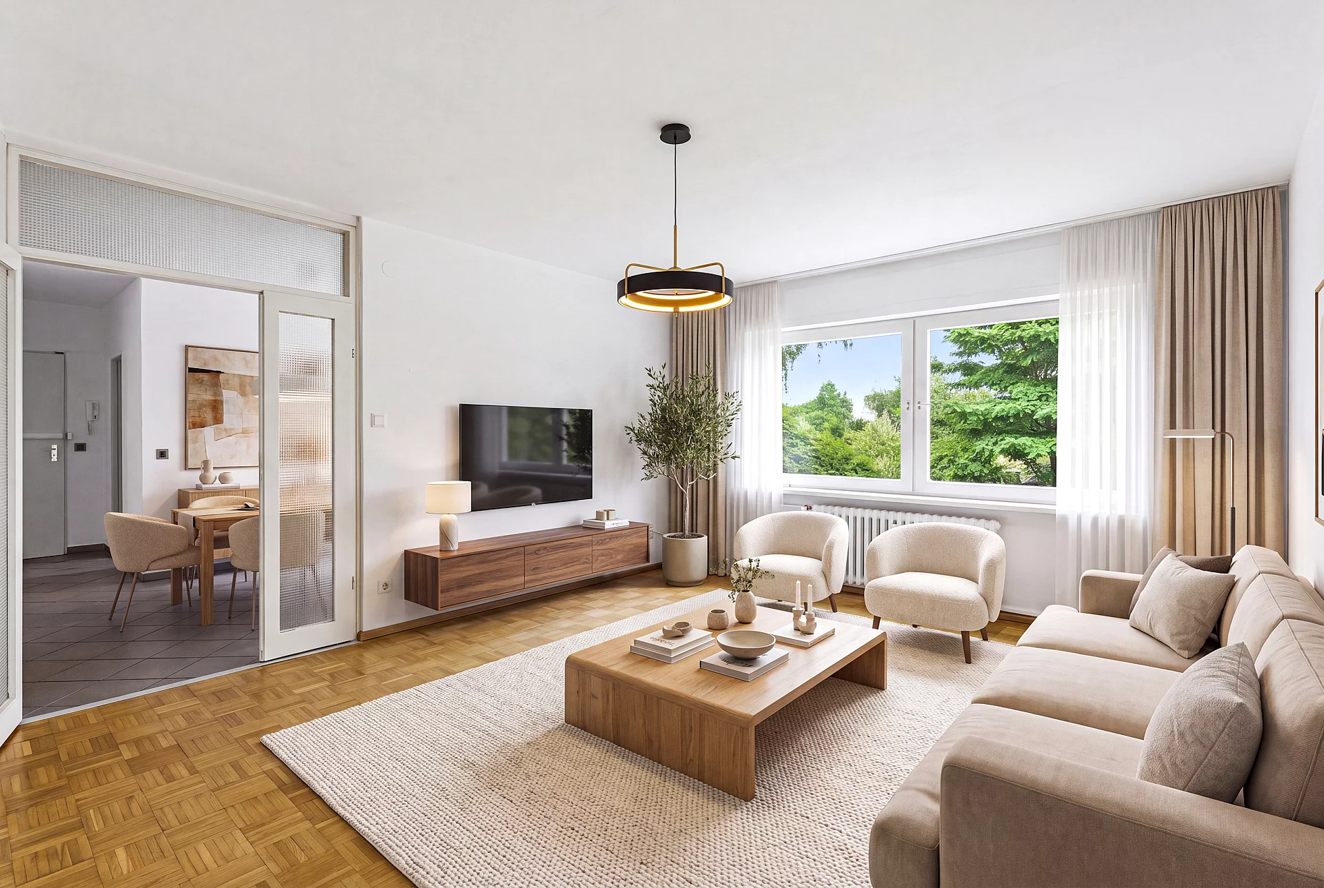 Wohnzimmer staged